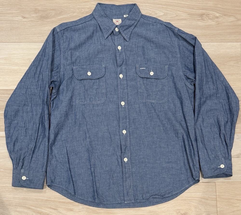 Sugar Cane SC27850 Blue Chambray Shirt Size L